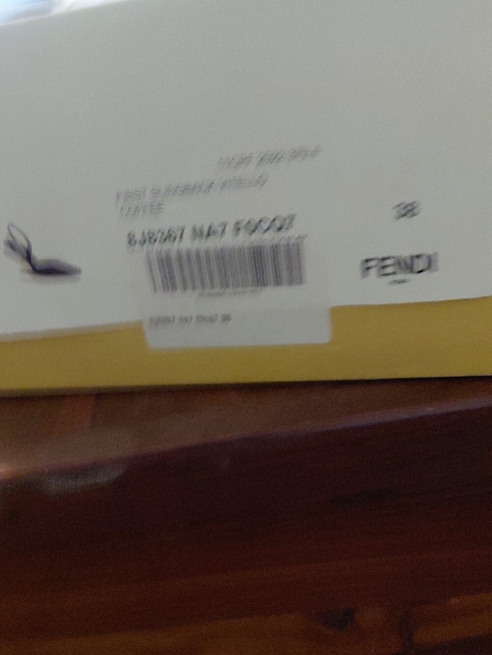Fendi Brown Leather Slingback Pumps with Gold Heel - Picture 7 of 8